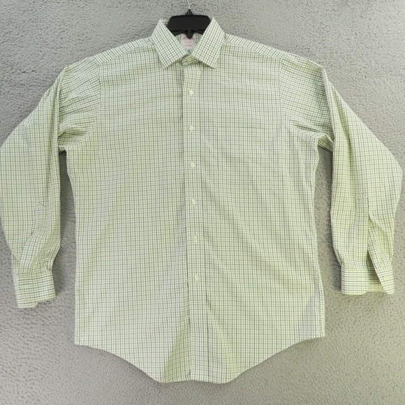 Brooks Brothers Other - Brooks Brothers Shirt Mens Medium 15.5 Green Check Long Sleeve Button up 34 1818